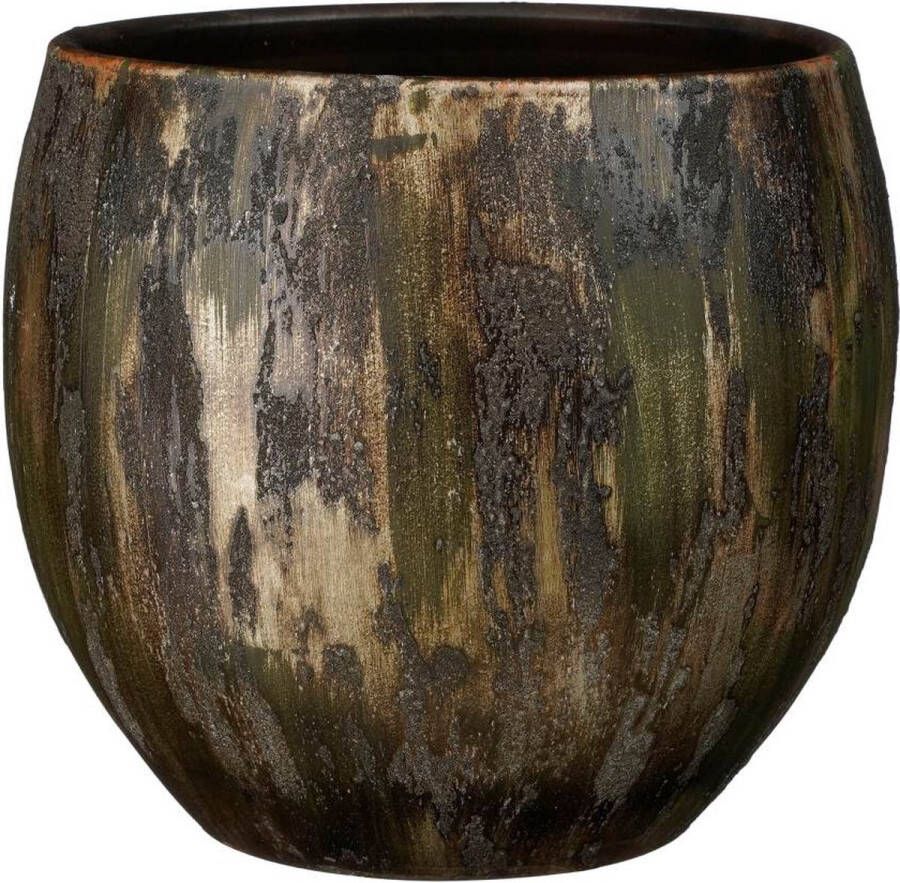Mica Decorations Roel Bloempot 28x28x28 cm Terra Donkergroen