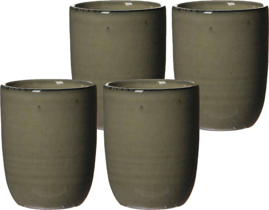 Mica Decorations Tabo Bekers 10 x 7 cm Keramiek Creme 4 Stuks