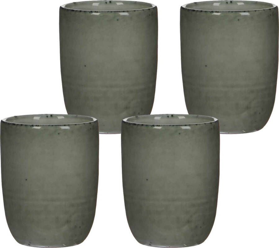 Mica Decorations Tabo Bekers 10 x 7 cm Keramiek Grijs 4 Stuks GRIJS