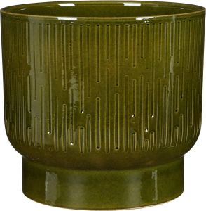 Mica Decorations Thiago Bloempot H23 x Ø26 cm Terracotta Donkergroen