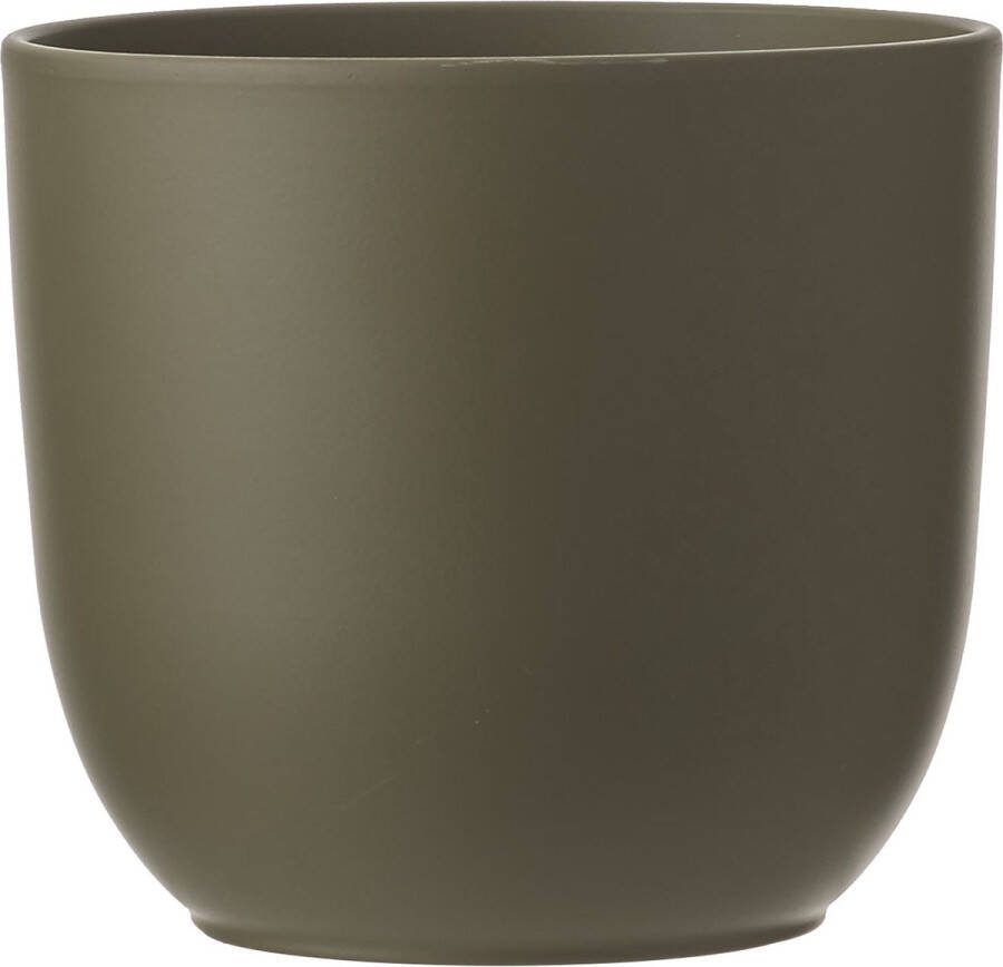 Mica Decorations Bloempot Mat Groen Keramiek Voor Kamerplant H20 X D22.5 Cm Plantenpotten