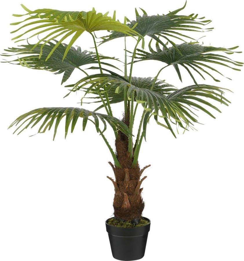 Mica Decorations Waaierpalm Kunstplant in Bloempot H120 x Ø80 cm Groen