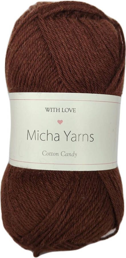 Micha Yarns 100% katoen haakgaren 5 bollen haakkatoen 5 x 50gram 170meter per bol Bruin (021)
