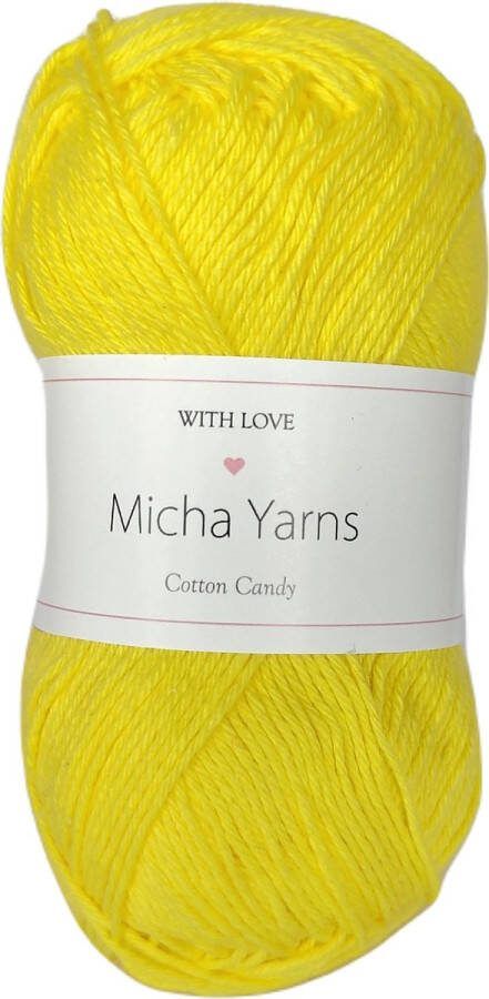 Micha Yarns 100% katoen haakgaren 5 bollen haakkatoen 5 x 50gram 170meter per bol Licht Geel (003)