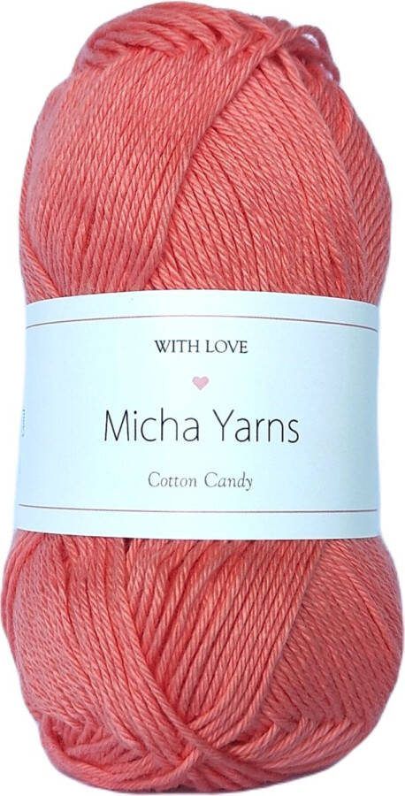 Micha Yarns 100% katoen haakgaren 5 bollen haakkatoen 5 x 50gram 170meter per bol Koraal (023)