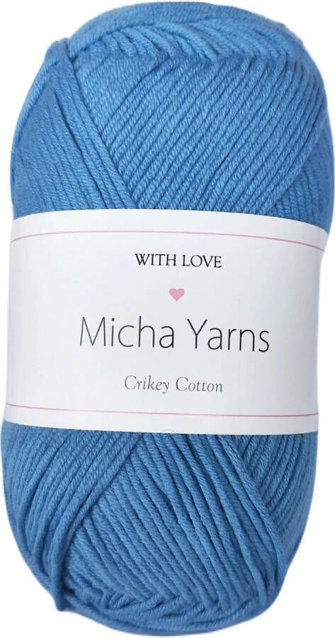 Micha Yarns 60% katoen 40% acryl garen 5 bollen 5 x 100gram 220meter per bol Lucht Blauw (010)