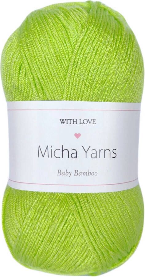 Micha Yarns Baby Bamboo 70% bamboe 30% katoen 5 bollen 50gram 185meter Appel Groen (011)