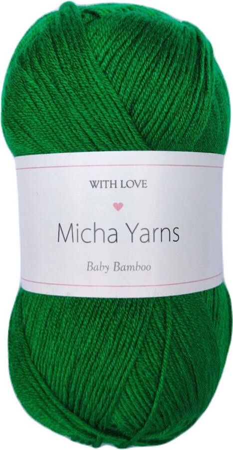 Micha Yarns Baby Bamboo 70% bamboe 30% katoen 5 bollen 50gram 185meter Midden Groen (012)