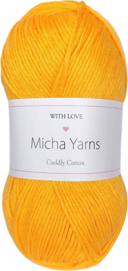 Micha Yarns 80% katoen 20% acryl breiwol 5 bollen 5 x 100gram 200 meter per bol Oranje (004)