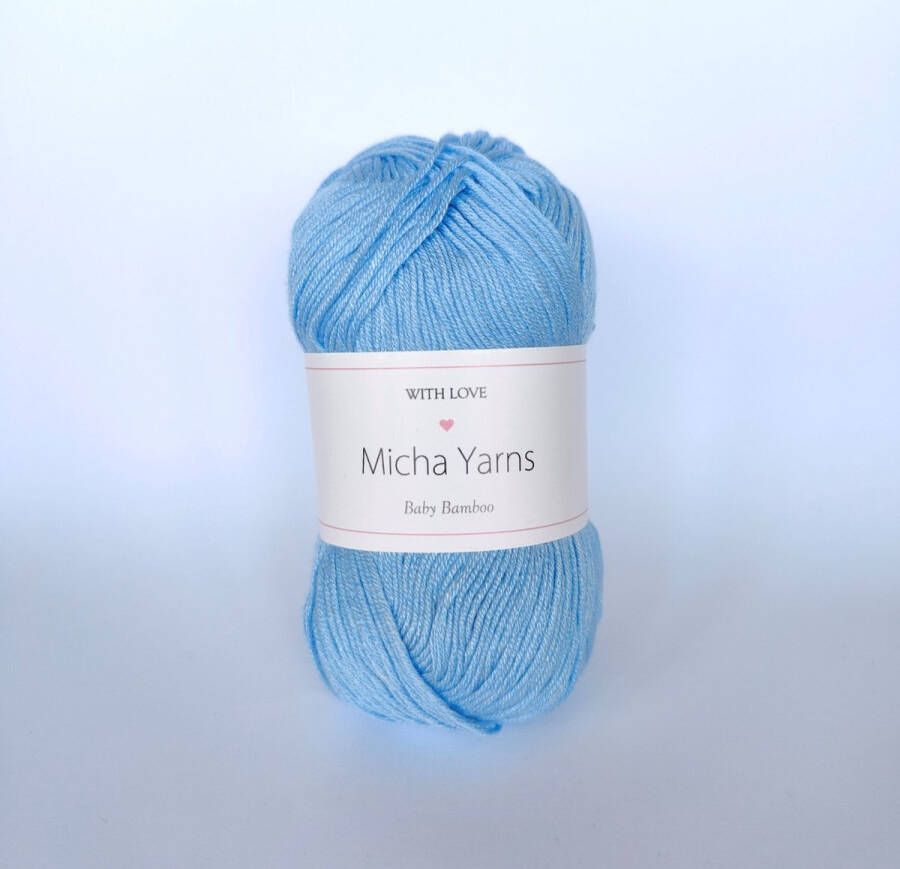 Micha Yarns Baby Bamboo 70% bamboe 30% katoen 5 bollen 50gram 185meter Baby Blauw (010)