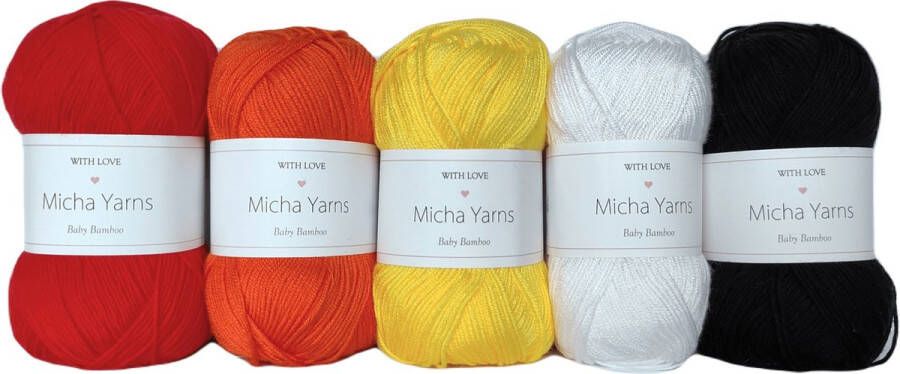 Micha Yarns Bollen Bundel 70% bamboe 30% katoen haakgaren 5 bollen pakket 5 x 50gram Autumn Leaves (006) Baby Bamboo