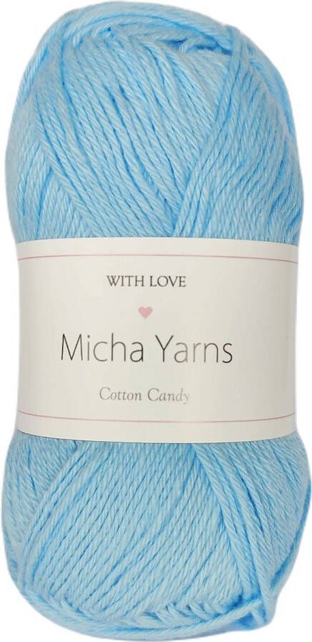 Micha Yarns 100% katoen garen 5 bollen haakkatoen 5 x 50gram 170meter per bol Baby Blauw (014)