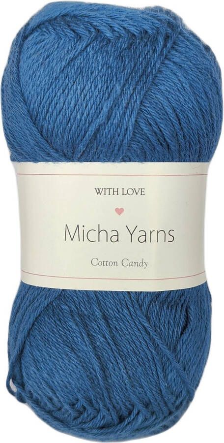 Micha Yarns 100% katoen garen 5 bollen haakkatoen 5 x 50gram 170meter per bol Denim Blauw (015)