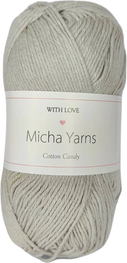 Micha Yarns 100% katoen haakgaren 5 bollen haakkatoen 5 x 50gram 170meter per bol Licht Grijs (019)
