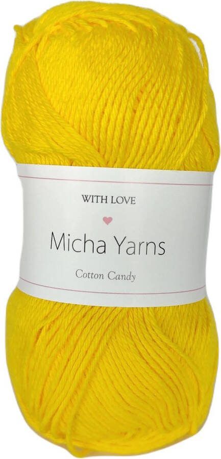 Micha Yarns 100% katoen haakgaren 5 bollen haakkatoen 5 x 50gram 170meter per bol Zonnebloem Geel (004)