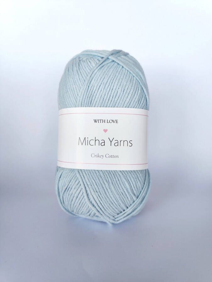 Micha Yarns 60% katoen 40% acryl garen 5 bollen 5 x 100gram 220meter per bol Baby Blauw (009)