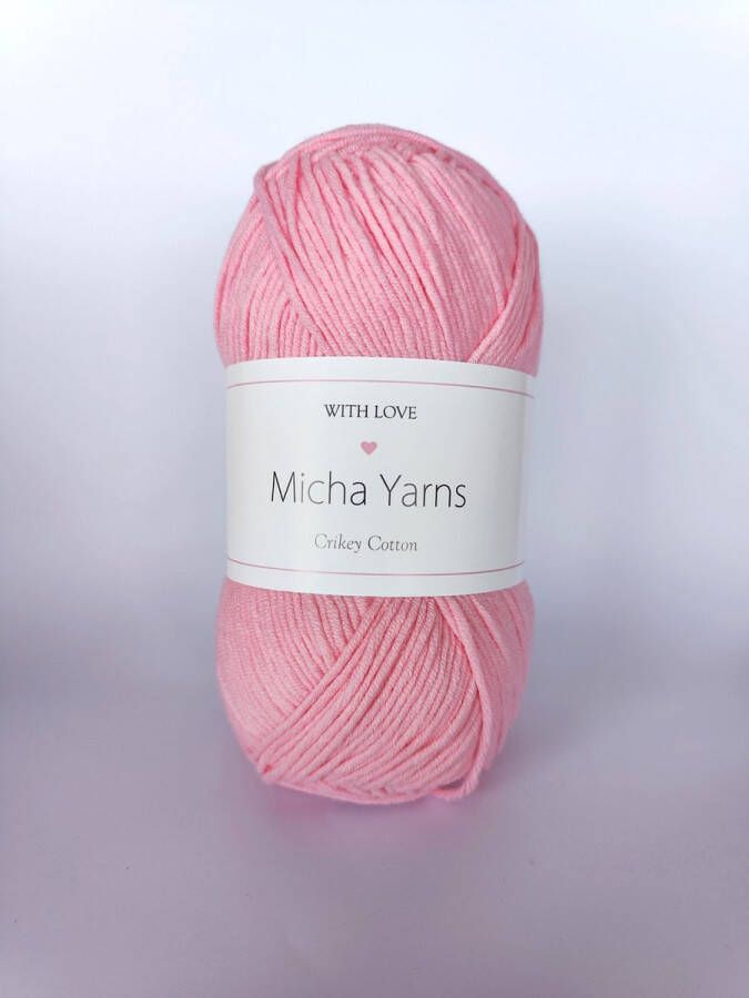 Micha Yarns 60% katoen 40% acryl garen 5 bollen 5 x 100gram 220meter per bol Baby Roze (007)