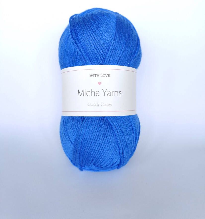 Micha Yarns 80% katoen 20% acryl garen 5 bollen 5 x 100gram 200 meter per bol Blauw (010)