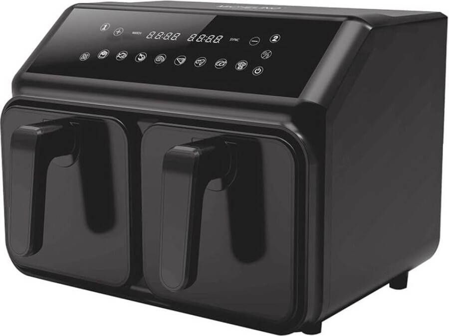 Michelino Dubbele Airfryer XXL 4 x 4 Liter 2200W Zwart