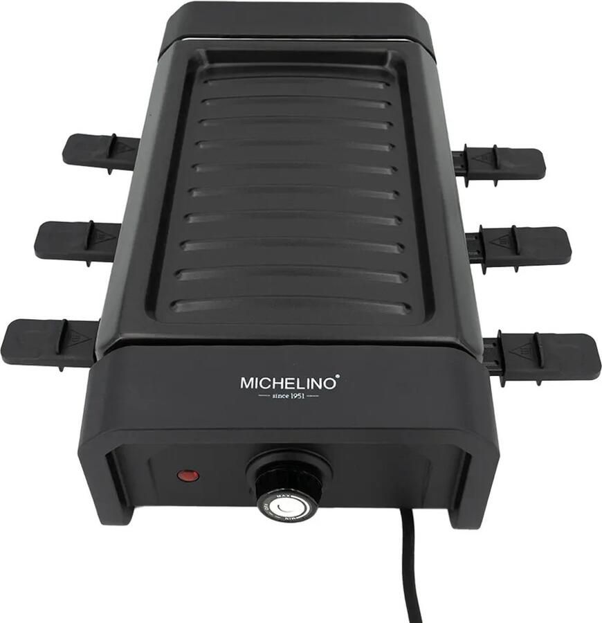 Michelino 74381 Raclettegrill voor 6 personen 41x21 5x12 cm antiaanbaklaag 900 Watt
