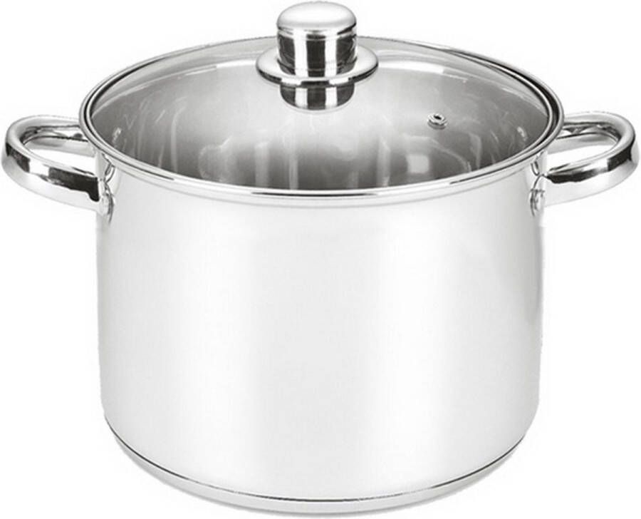 Michelino Soeppan Glazen deksel 6 Liter RVS Vaatwasserbestendigd Ø22 cm