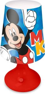 Disney Mickey Mouse tafellamp bureaulamp nachtlamp voor kinderen rood kunststof 18 x 9 cm Nachtlampjes