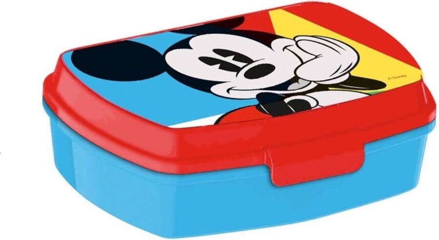 Disney Mickey MouseA broodtrommel lunchbox voor kinderen blauw kunststof 20 x 10 cm Lunchboxen