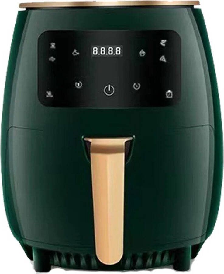 MicroData Airfryer Heteluchtfriteuse 4.5L Touchscreen 6 cooking modes Inclusief kookboek PP+ABS Groen