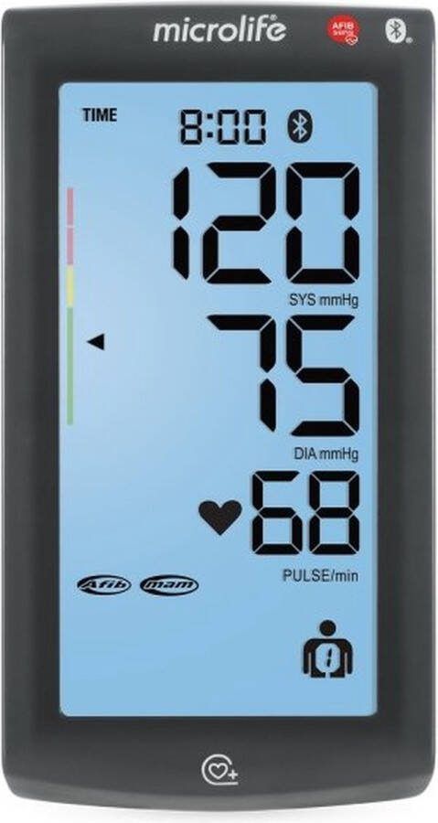 Microlife BP A7 BT Bovenarm Bloeddrukmeter Klinisch Gevalideerd No. 1 merk bij Huisartsen Aanbevolen door NL Hartstichting AFIB-detectie Touchscreen 2x 99 geheugens Bluetooth 5 jaar garantie