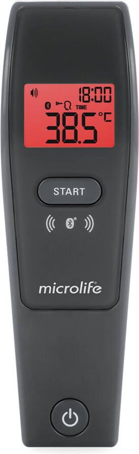 Microlife NC 150 BT Infrarood Thermometer met Bluetooth Klinisch getest Zeer nauwkeurige metingen Helpt bij het correct positioneren Meet temperatuur objecten en omgeving Inclusief App 2 jaar garantie