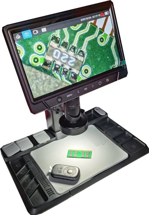 Microlong 10.1 inch lcd microscoop PROFESSIONEEL 10.1 smart touch IPS Scherm vergroot 1600X 12MP camera resolutie 4032 x 3024P