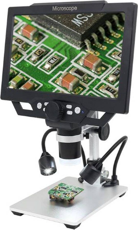 Microlong Digitale Microscoop Met 9 Inch Verstelbare Display HD LCD 1600x Camera Usb Met 8 Dimbare Led lichten
