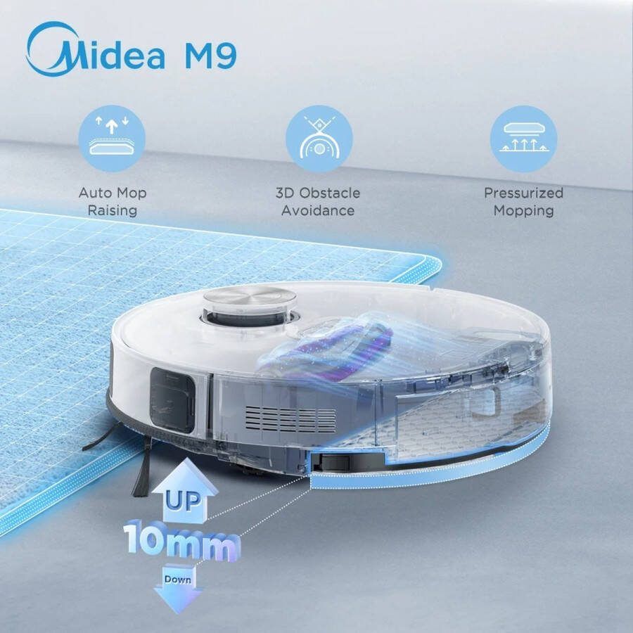 Midea M9 Robotstofzuiger 3D Mapping Slimme Navigatie 4000Pa Wit