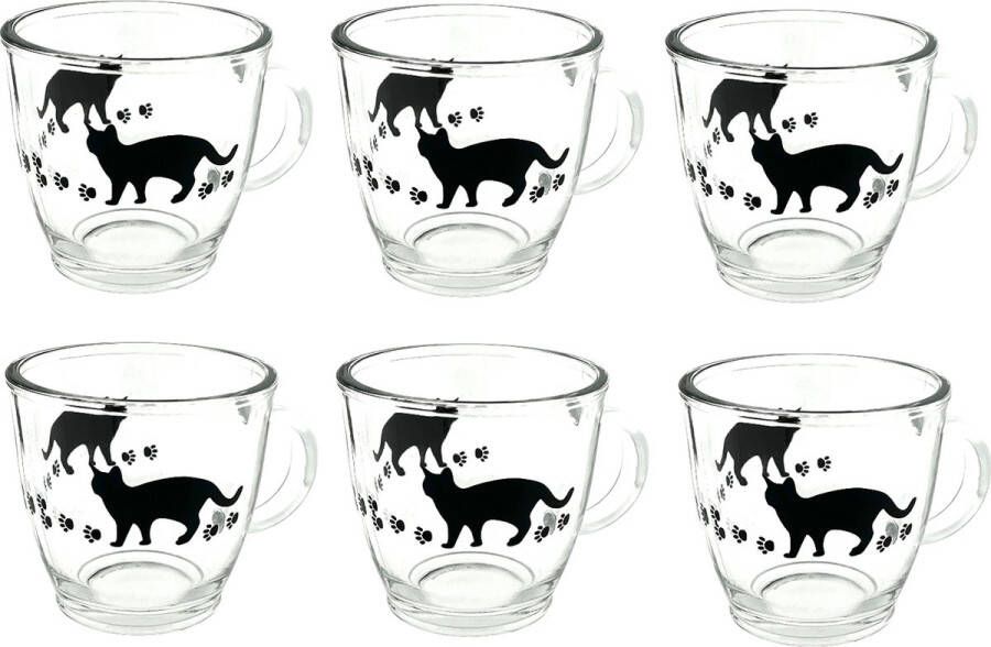 Migros Koffie- en theeglas Poes Katten design 300ml 90 x 100 mm 6 Stuks