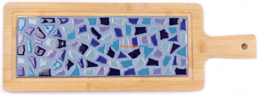 Mijn mozaïekshop Mozaïekpakket borrelhapjes serveerplank blauwe zee; Hobbypakket Knutselpakket voor volwassenen