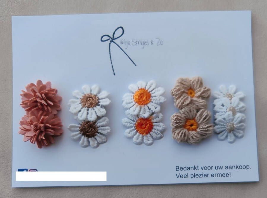 Mijn Strikjes & Zo Anti slip bloemen set haaraccessoires voor baby's eerste lokjes