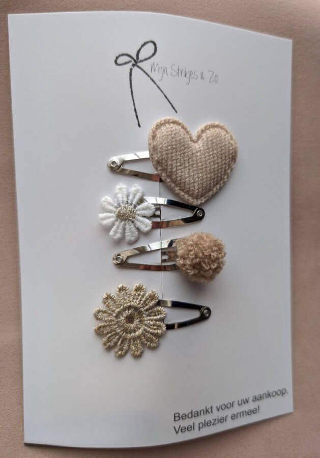 Mijn strikjes &Zo haarklem Setje neutraal clipjes set 3 cm baby haaraccessoires