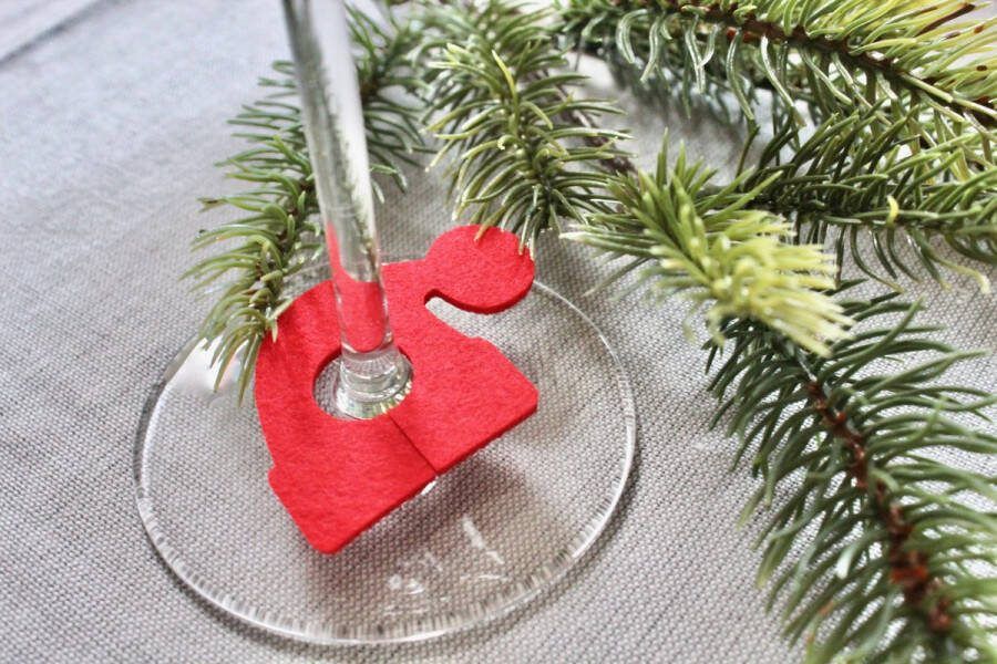 Mijnverzamelboek.nl glasmarkers kerstmuts 6 stuks rood tafeldecoratie kerst wijnglas versiering Eetsmaakvol.nl