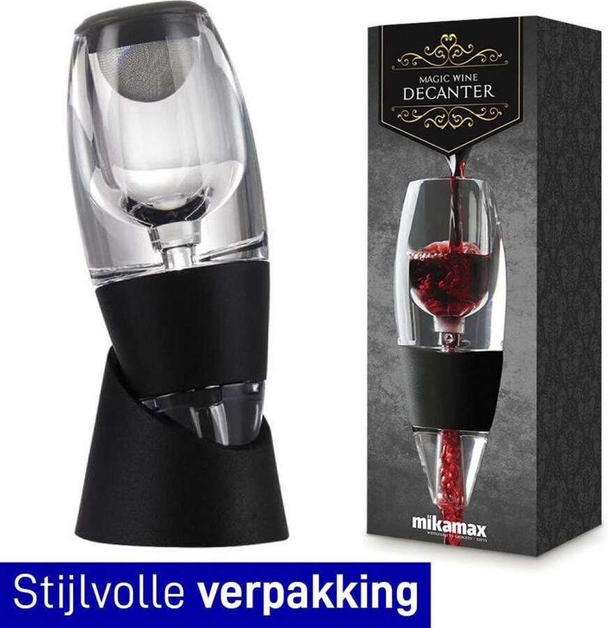 MikaMax Magic Wijn Decanteerder Vaatwasserbestendig Incl. Zeef Wijn Beluchter Decanter Wijn Accessoires Wijn Cadeaus Magic Wine Decanter