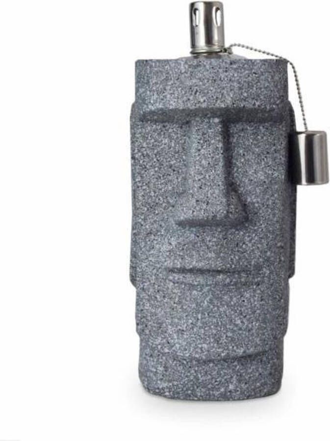 MikaMax Olielamp Moai Paaseiland Chili Grijs Tuinbeeld 12 x 12 x 31 cm 1000 gram