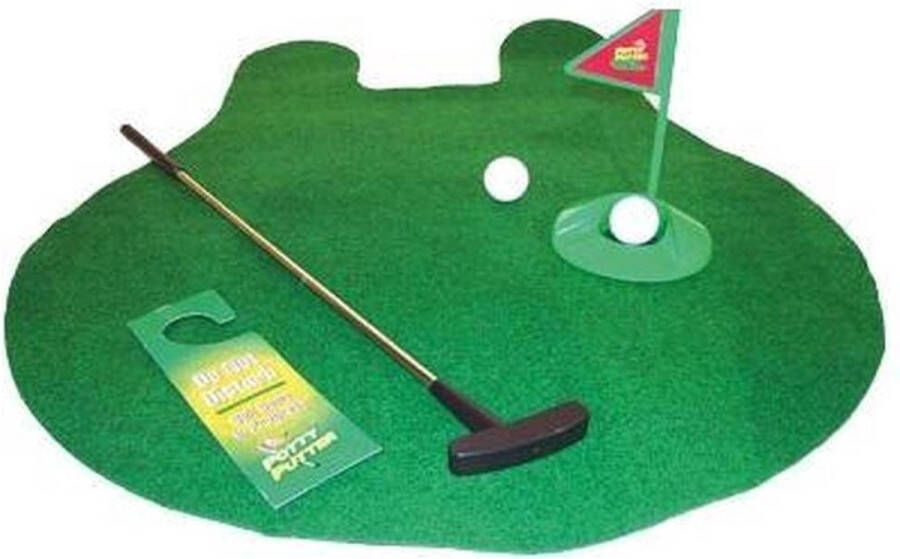 MikaMax Potty Putter Wc Golf Set met Deurhanger Matje Club Hole en 2 Ballen Past om Iedere Wc Toilet Golfset