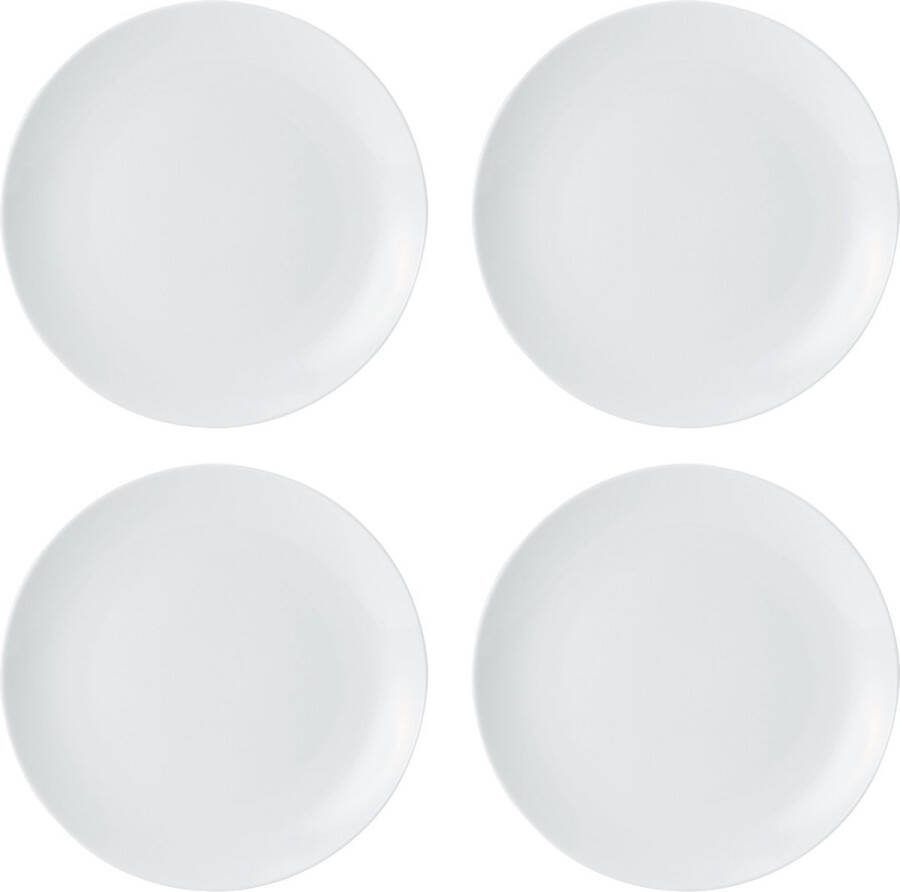 Mikasa Krijt 4-delig Porseleinen Bijzetbordenset 21cm Wit