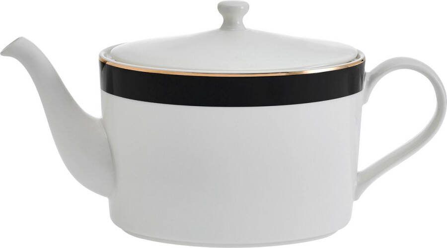 Mikasa Luxe Deco Chinese Theepot grote 4-kops theepot met filter 1.1L Art Deco print en echt gouden details vaatwasmachinebestendig