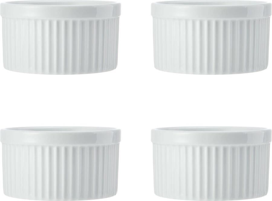 Mikasa Krijt 4-delige porseleinen ramekinset 9.5cm Wit