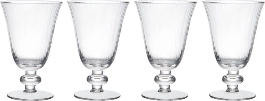 Mikasa Salerno Crystal Wijnglazen 260 ml set van 4 loodvrije heldere fijne glazen met korte steel en brede rand vaatwasmachinebestendig