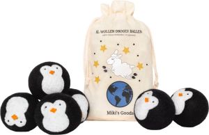 Miki's Goods XL Wollen Drogerballen 6 Stuks Panda Wasballen Duurzaam Wasverzachter Wasbol 100% Nieuw-Zeelandse Schapenwol Energiebesparend Wasbollen Herbruikbare Drogerballen Snellere Droogtijd Zuigt Dierenharen Op