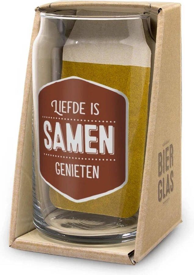 Miko Bierglas Liefde is samen genieten 14 2x8 5x8 3cm