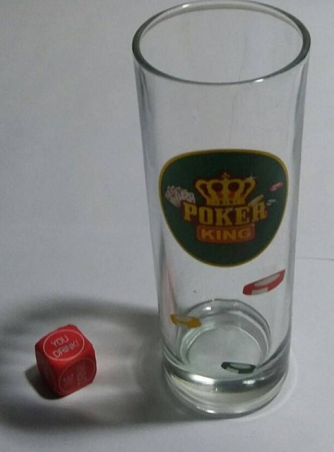 Miko longdrinkglas poker met dobbelsteen