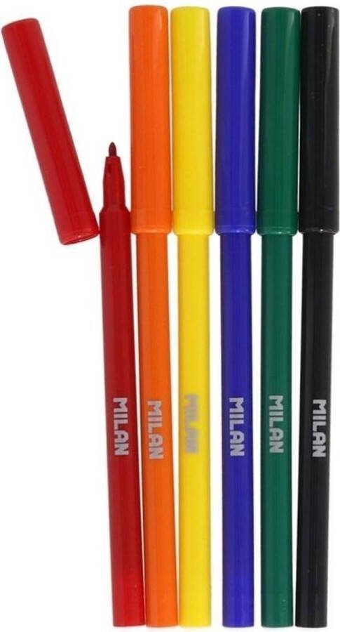 Milan Viltstiften Gekleurd Junior 2 Mm 15 4 Cm 6 Stuks