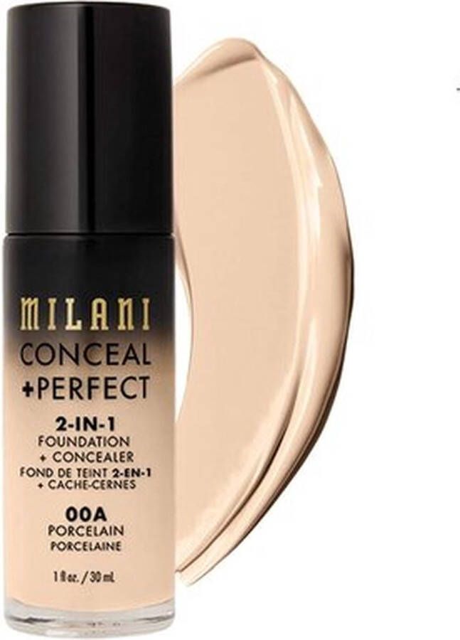Milani Conceal + Perfect 2 in1 Foundation & Concealer 00A Porcelain 30 ml